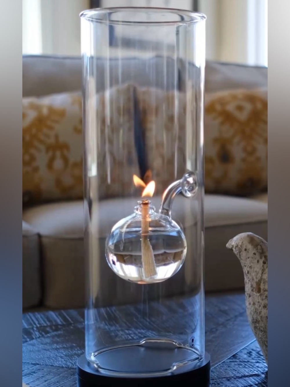 Wolfard 9” Classic Hand-Blown Glass Oil Lamp with wick USA - Picture 8 of 8